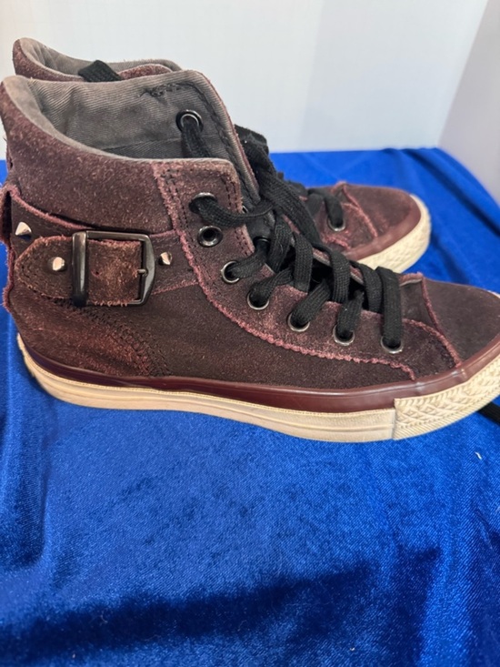 Converse Shoes - Converse CTAS Collar Strap Silver Studs Suede Hi Top Size 6